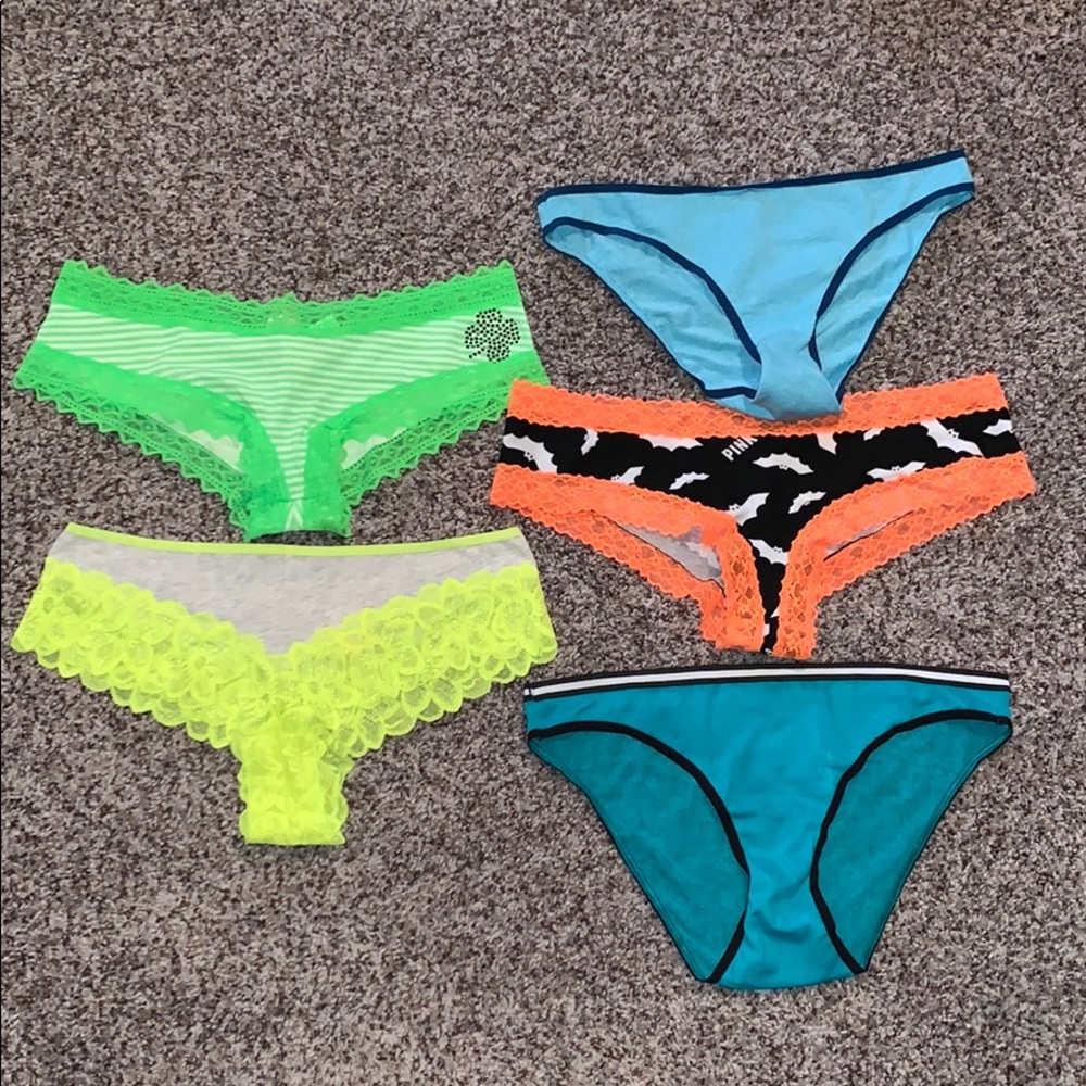 NWT 5 neon LARGE VS PINK panties